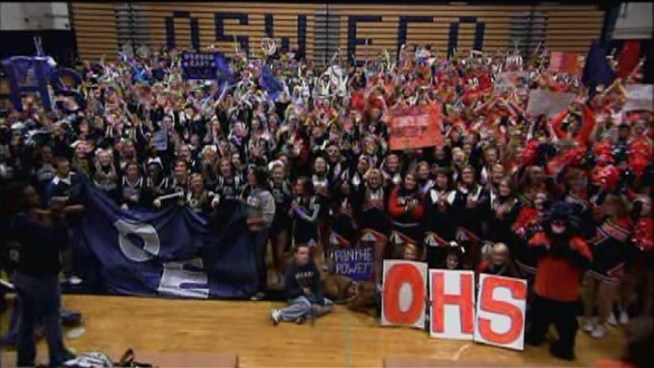 Students from Oswego East and Oswego High Schools celebrated their Friday football match-up with Dance Friday on NBC 5 News Today!