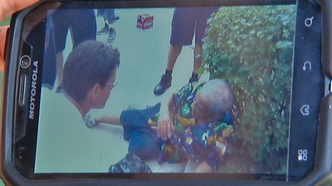 Porter Cross was attacked as he was walking to a convenience store near his home on Monday. Natalie Martinez spoke with the man and his daughter.