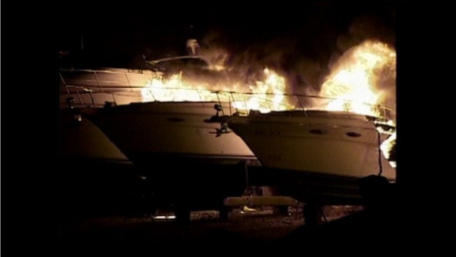 17 boats at a marina in North Central Illinois were destroyed by fire early Thursday.