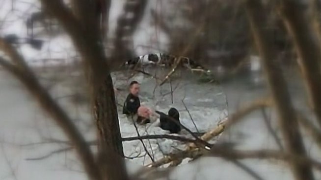Friends and an off-duty deputy sprang into action after teen girls fell into icy pond. Rob Eglas reports.