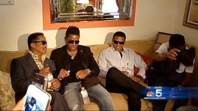 Marlon, Jermaine, Tito and Jackie Jackson each received keys to the city from Gary Mayor Karen Freeman-Wilson during a stop at their hometown during their 