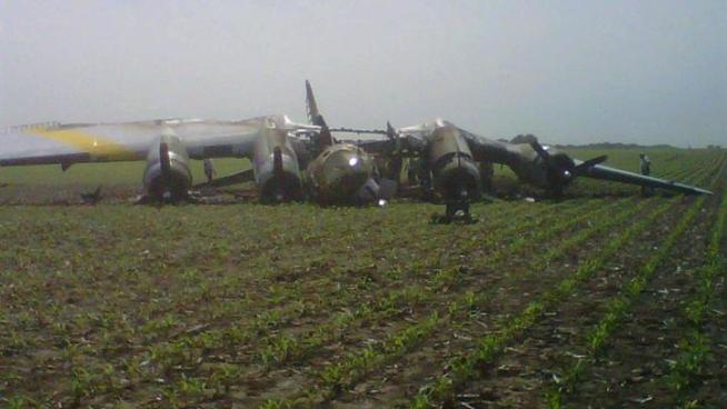 Trying to figure out what caused the vintage aircraft to make an emergency landing and burst into flames.