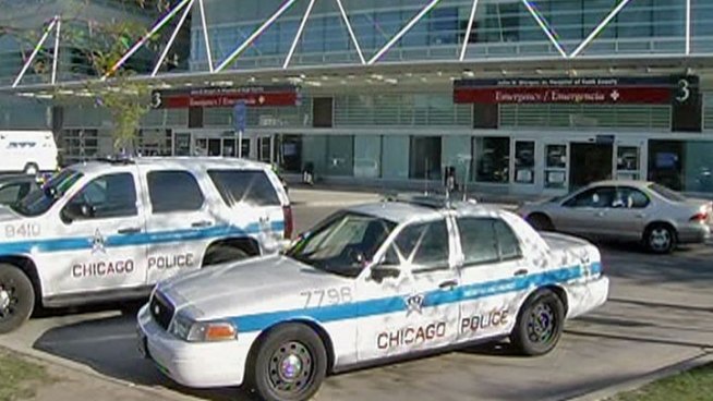 The cafeteria at John H. Stroger Jr., Hospital of Cook County was a crime scene Monday following a fight between two employees that left one of them dead.
