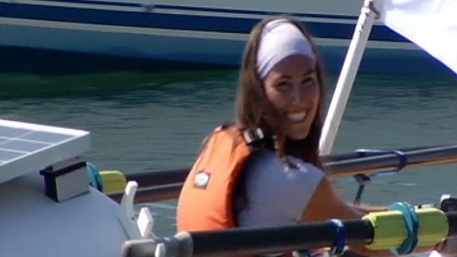 Jenn Gibbons, founder and coach of Recovery on Water, returned to shore Tuesday to complete her 1,500-mile journey around Lake Michigan for cancer awareness.