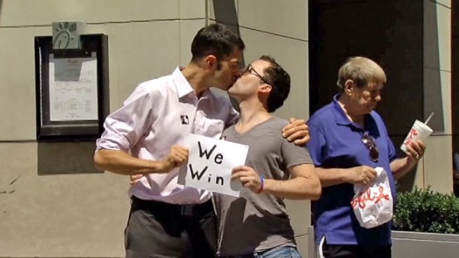 Gay rights activists protest after chain president's endorsement of 