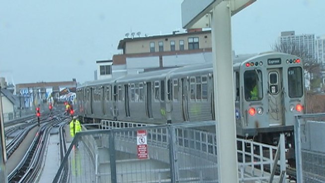 The train was crossing over a switch point when part of the train followed the correct track and another part of the train followed the wrong track, a CTA spokeswoman said.