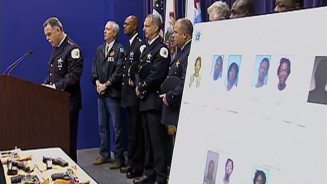 Police seized 10 guns, six vehicles, about $100,000 and various drugs valued at $500,000 during multiple busts led by the Chicago Police Department and the Drug Enforcement Administration.