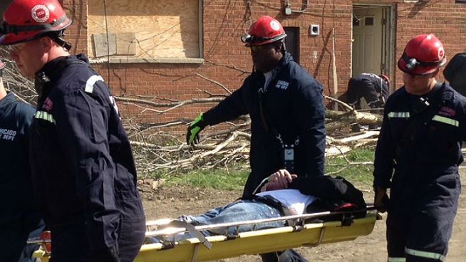 A frightening scene in the Englewood neighborhood with buildings collapsed and mock victims on the ground was all part of a disaster drill aimed at keeping residents safe during severe weather. Anthony Ponce reports.