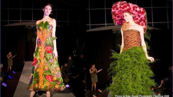 Flower power takes over the runway.