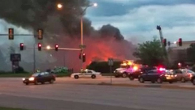 Firefighters battled a fire at a hotel under construction in north suburban Gurnee Tuesday evening.