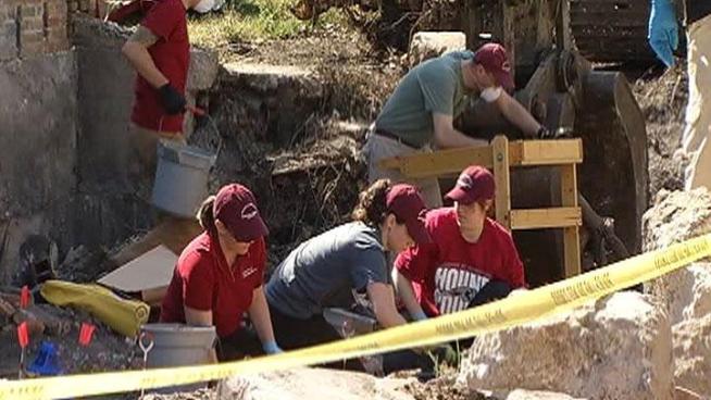 Bones, small ring discovered at demolition site by Rottweiler earlier this week.