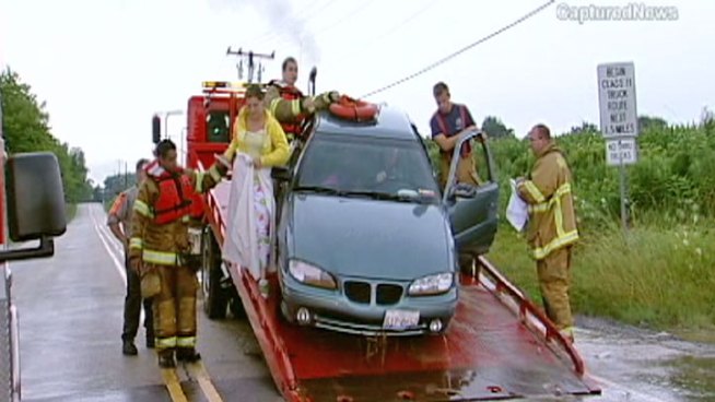 Some drivers who underestimated the high flood waters had to be rescued by firefighters.