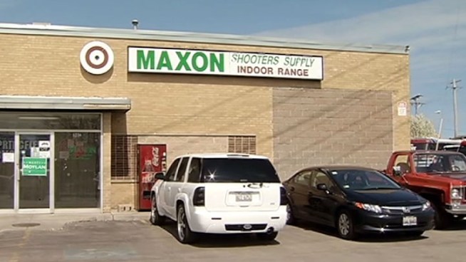 Masked burglars on Jan. 15 smashed a sledgehammer into the glass door of Maxon Shooters Supplies & Indoor Range and stole nearly 200 firearms in less than a minute. They left before police arrived.