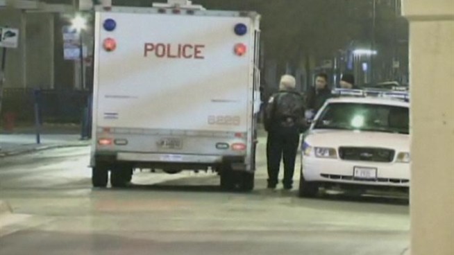 Police say the man was shot in the back just before 3:30 a.m. Monday near the Red Line Howard Station.