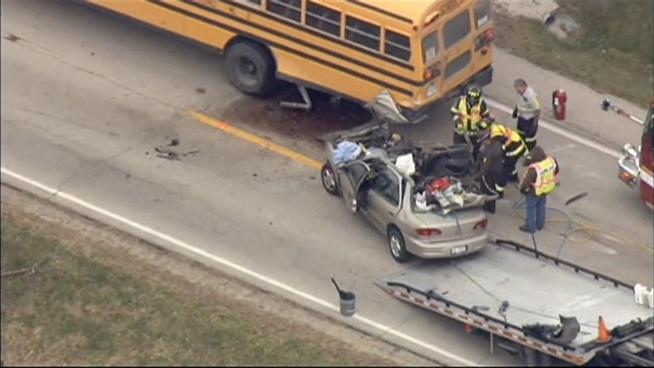 29-year-old Matthew Ballenger, died after his vehicle rear-ended the bus at Illinois Route 113 and Warner Bridge Road in Kankakee County.