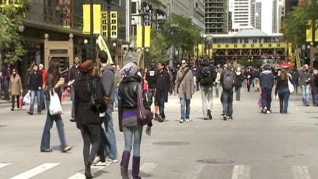 Several blocks of State Street in the Loop were closed to vehicular traffic for five hours on Saturday for the first-ever 