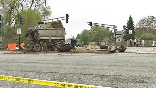 A collision between a train and a truck near the Cumberland station in Mount Prospect sent 28 people to the hospital and killed the truck driver.
