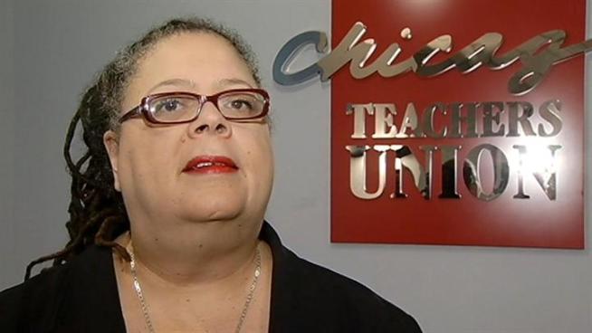 Chicago Teachers Union President Karen Lewis says more than 200 schools have taken mock strike votes, and she says the results show that most teachers believe they're being treated with hostility and disrespect.