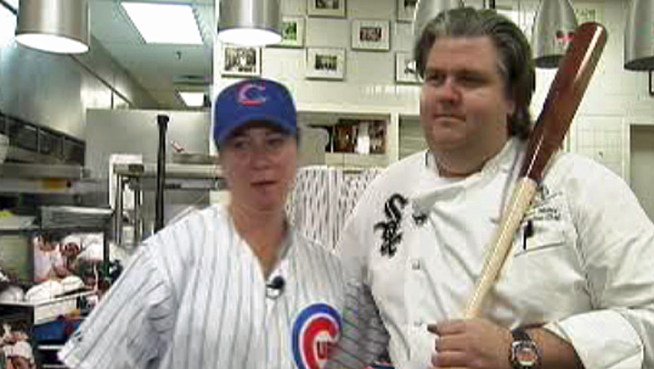 Two famous Chicago chefs are crosstown rivals when it comes to baseball, but they're joining forces in the kitchen to benefit charity.