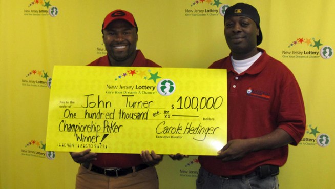John Turner was working in a storm-ravaged area in New Jersey on November 4 when he purchased an instant poker ticket worth $100,000. Emily Florez reports.