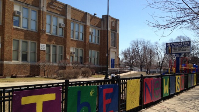 Schmid Elementary School was locked down briefly Thursday after a recently-released teacher threatened staff and students in the building. Charlie Wojciechowski reports.