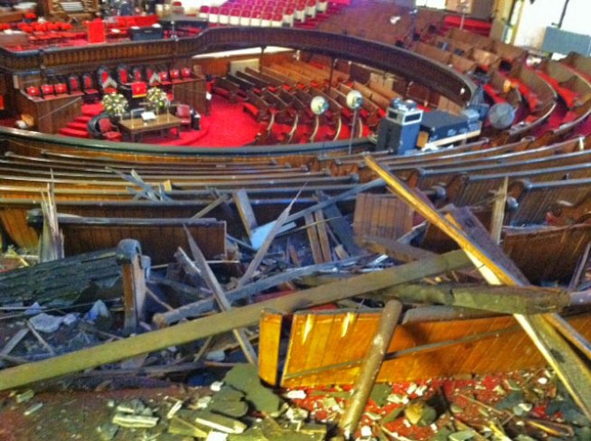 A historical church that's among the few that survived the Great Chicago Fire sustained extensive damage from this week's blizzard.
