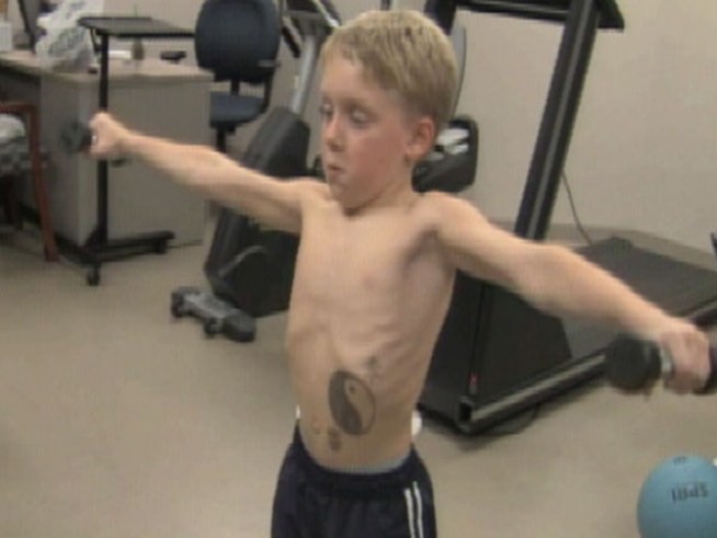 Hedrich, just 8 years old, recently set the world-record for bench press with the Raw Powerlifting Federation.