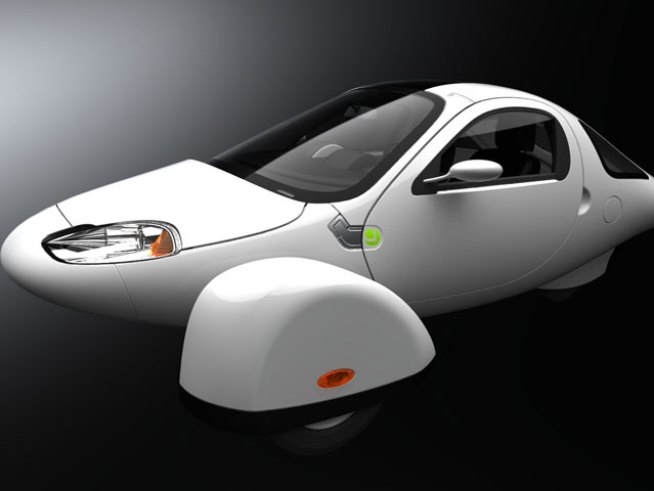 The Aptera is one of seven finalists for the Progressive Insurance Automotive X-prize, a $10-million competition to design a practical and producible 100-mile per gallon vehicle.