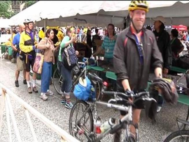 Daley Plaza was filled with Bike to Work Week riders.