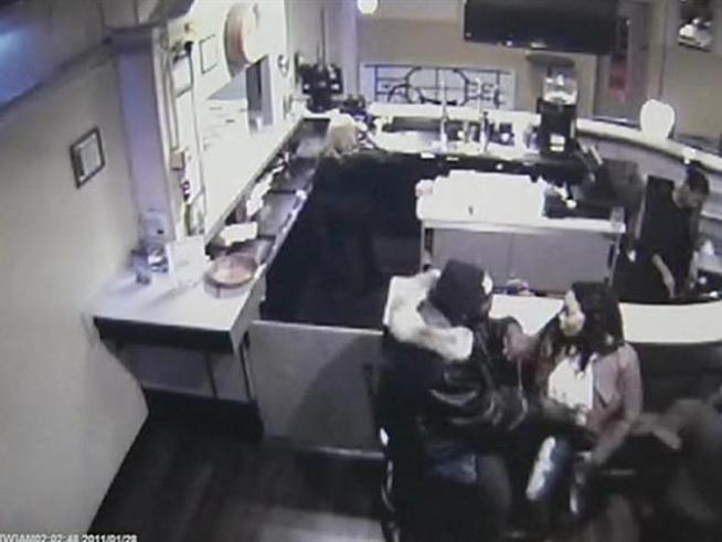 Police took NBCChicago through the videotape showing a bowling alley brawl in Hillside.