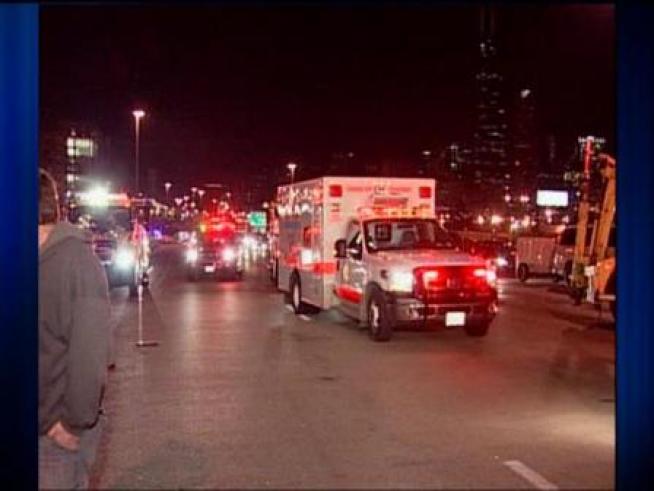 Two people die when an SUV rear-ends them on the Dan Ryan, and their car bursts into flames.