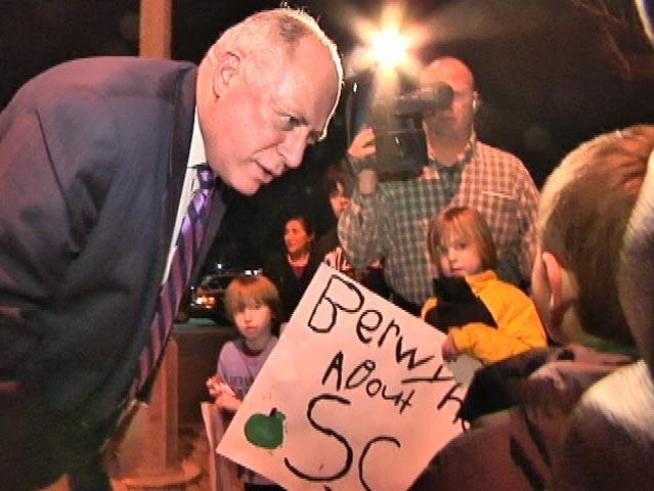 Gov. Pat Quinn fields a kid's tough question after he stepped out to meet with education protesters in Berwyn.