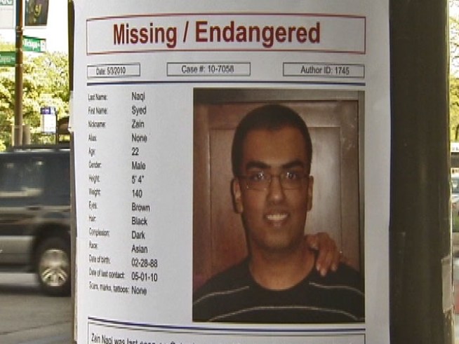 Zain Naqi was last seen at a North Side bar with friends in the hours before the strange text was received on his father's phone.