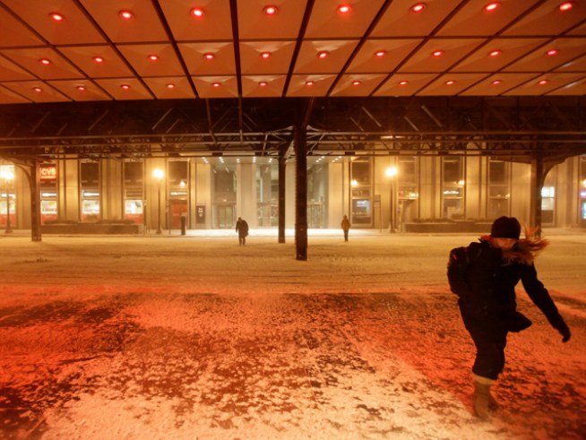 A blizzard warning remains in effect until 3 p.m. Wednesday.