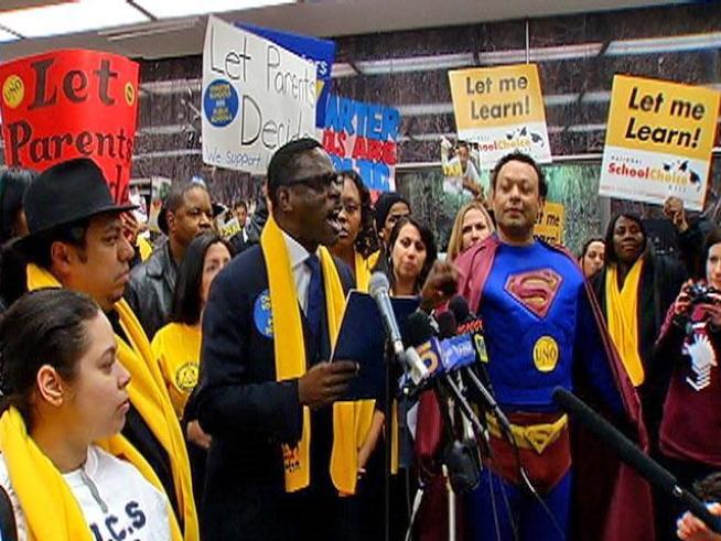 Dueling protests were held at <a title=