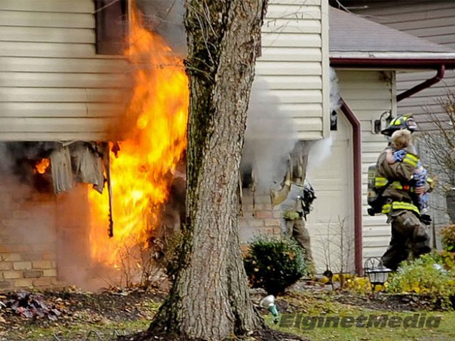 One man is accused of starting the fire that almost killed his son.  Another man is honored for saving the boy.