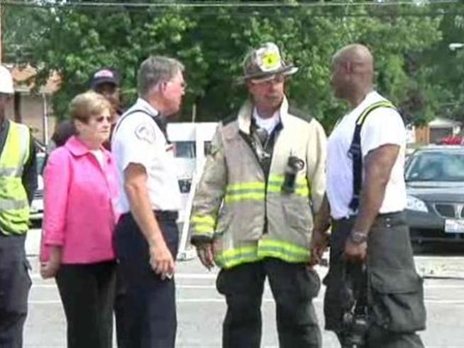 Several homes had to be evacuated Tuesday morning in <a title=