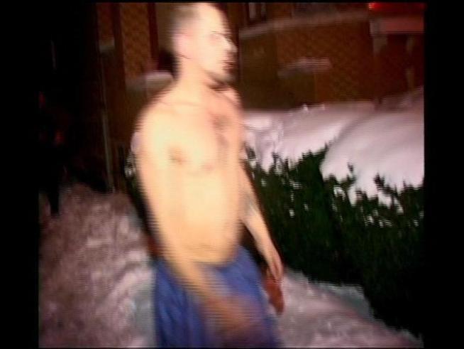 A grandmother reacts to her daughter's ex-boyfriend setting a Christmas tree on fire.