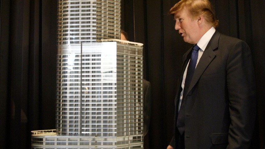 trump tower chicago - donald and model of building