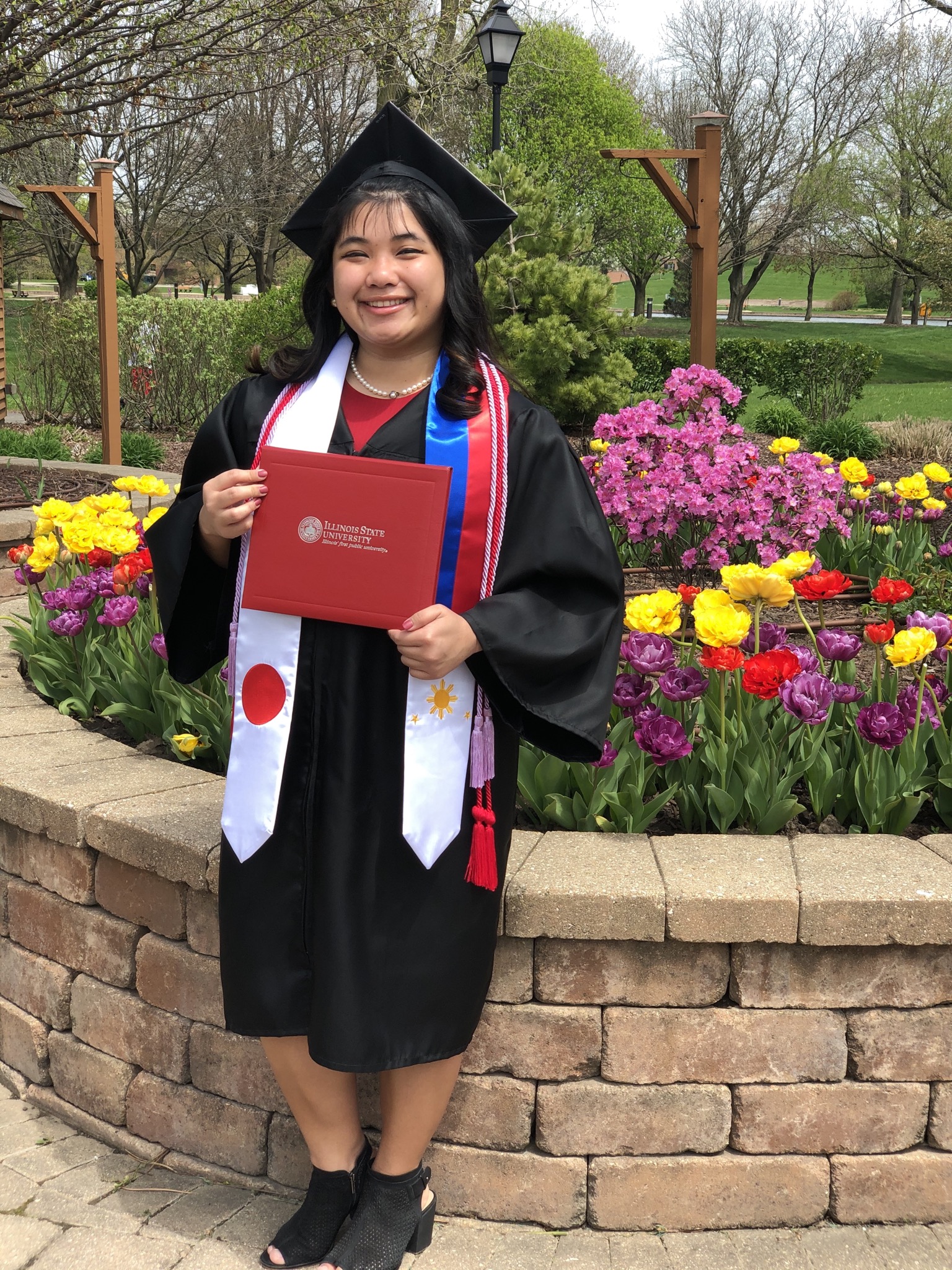 Geriann Pioquinto, Magna Cum Laude Bachelor of Science in Secondary English Education with minor on East Asian Studies with focus on Japanese Language. Going to be teaching in Japan thru the JET program this Fall