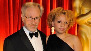 Steven Spielberg and Mikaela George Spielberg