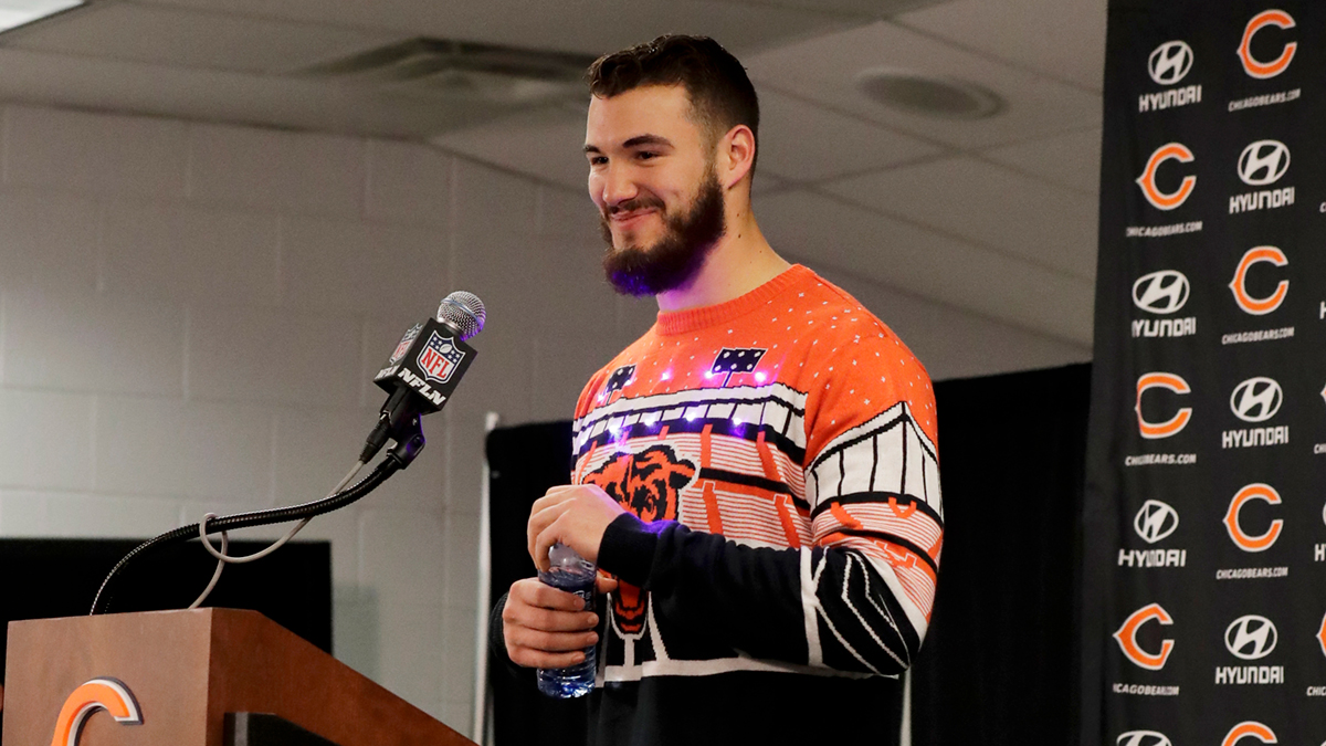 Mitchell Trubisky Turns Heads With Light-Up Christmas Sweater