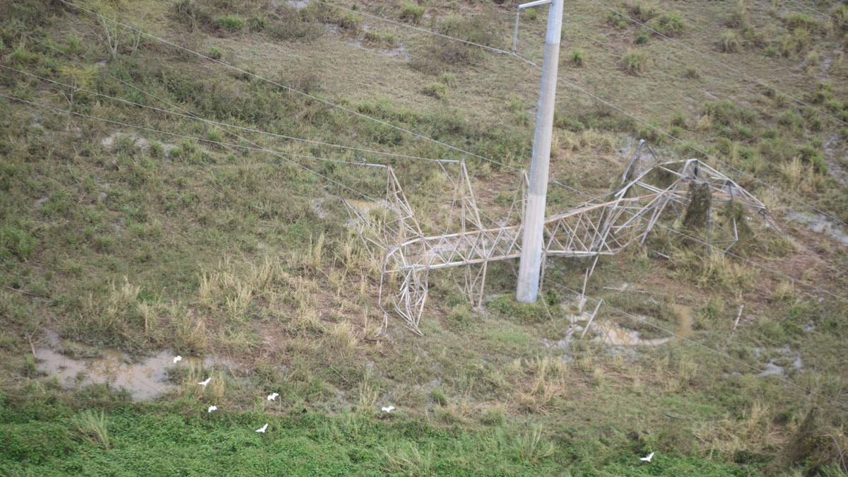 This aerial image shows significant damage to the infrastructure in Puerto Rico on Sept. 23, 2017.