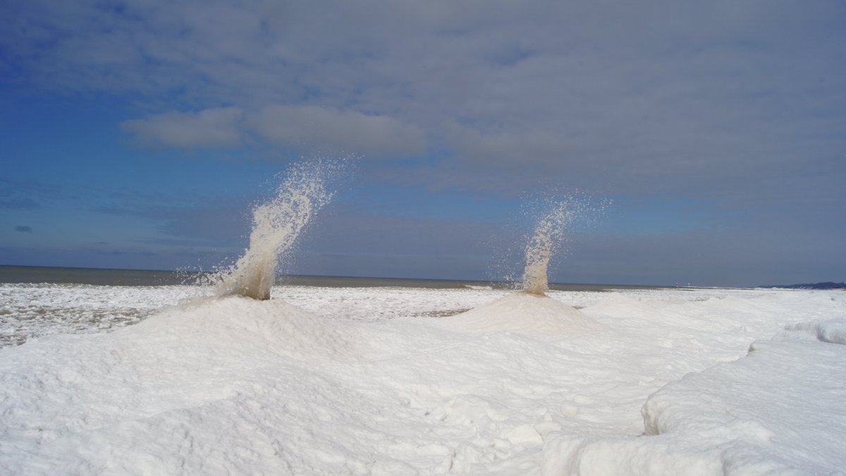 Ice balls, a rare phenomenon, spotted on Lake Michigan