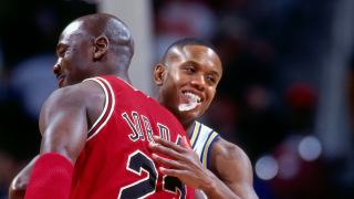 NBA players Michael Jordan and B.J. Armstrong