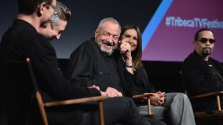 Dick Wolf, Mariska Hargitay and Ice-T speak onstage