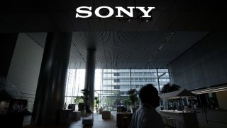 The Sony Corp. logo is displayed at the company's headquarters in Tokyo, Japan