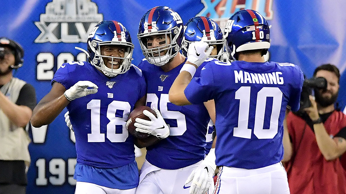 August 16, 2019, Chicago Bears quarterback Mitchell Trubisky (10) throws  the ball prior to the NFL preseason game between the Chicago Bears and the  New York Giants at MetLife Stadium in East