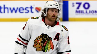 Chicago Blackhawks defenseman Duncan Keith skates in a game against the Nashville Predators on November 16th.