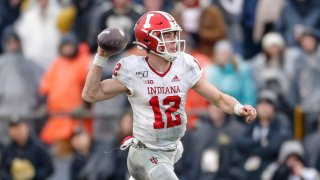 Indiana quarterback Peyton Ramsey throws a pass against Purdue in a 2019 game